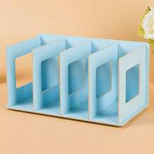 1pc Desktop Storage Box, Wooden Bookshelf, Minimalist Style Student Dorm Storage Box, Creative Handmade CD Rack, Classic Design, Desktop Organizer - Multicolor - View 7