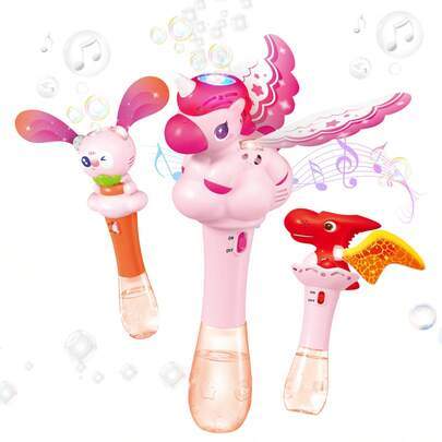 1pc Unicorn/Dinosaur/Rabbit Bubble Blower Toy, Portable Bubble Machine With Lights & Music, Battery Powered For Indoor/Outdoor Play, Birthday Party, Stage Performance, Camping, Swimming Pool