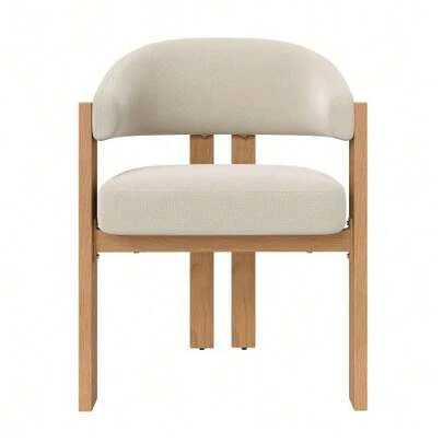 Ergonomic Dining Chair With Thick Padding, Sturdy Iron Legs And Wood Look – Breathable, Easy To Clean, Chairs For Bedroom, Dining Room And Living Room