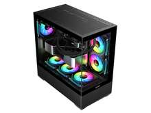 SAMA SV02 ATX Computer Gaming PC Case Mid Tower Black With 3 ARGB Fans Pre-Installed, Tempered Glass Transparent Side Panel,BTF Back Plug Motherboard Design - View 6