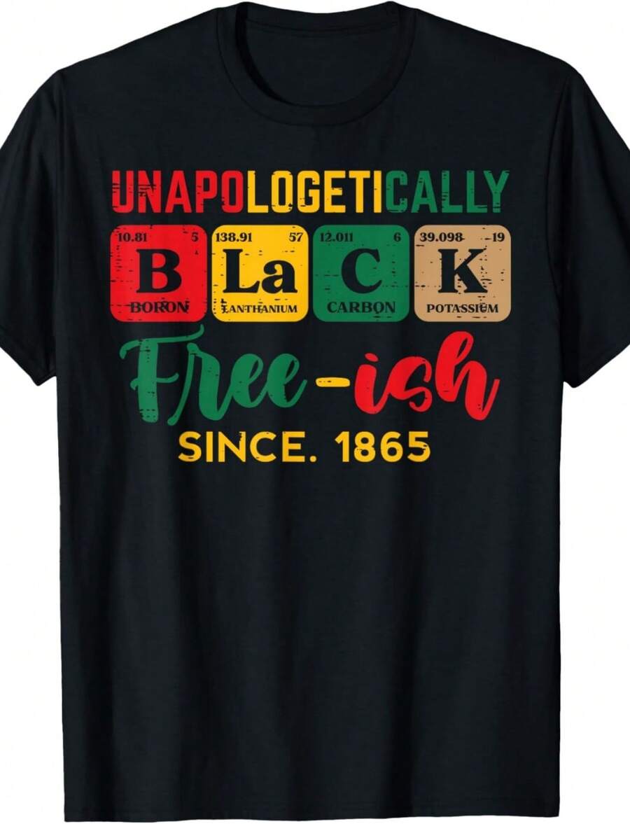 Juneteenth Unapologetically Black Periodic Women Men Kids T-Shirt - màu đen - Xem 1