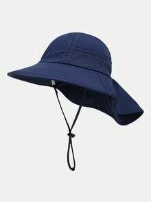 1pc Kids Solid Color Mesh Shawl Bucket Hat, Sun Ion Beach Visor, Suitable For 8-16 Years Old - 1PC - View 16