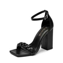 Women High Heel  Summer Sandals Braided Open Toe Ankle Strap Chunky Heeled Sandals Party Wedding Dating Dress Pumps Shoes, For Daily,Vacation - màu đen - Xem 3