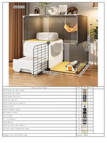 Multi-Layer Resin Plastic Transparent Cat House, Detachable & Stackable Cat Cage With Drawer Litter Box, Suitable For Kittens Indoor Home Use - Multicolor - View 22