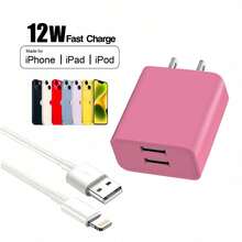 12W 新款 Macron 多彩双 USB 快速充电器，兼容 16 Pro Max/16 Pro/16 Plus/16、15 Pro Max/15 Pro/15 Plus/15、14/13/12/11/XS/XR/8/7/6 等设备，适用于家庭、办公室和旅行。 - 查看 5