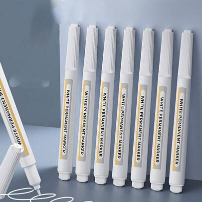 10 bút dạ trắng bền bỉ - Chống thấm nước, chống lão hóa, đầu bút trơn tru, thích hợp cho nghệ thuật, thủy tinh, gốm sứ, gỗ, kim loại - Tuyệt vời cho vẽ graffiti, văn phòng phẩm Kawaii, nhu cầu nghệ thuật, đánh dấu trên gốm sứ, thiết kế thời trang, mực chất lượng cao.
