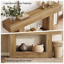 Tribesigns 63-Inch Long Console Table, 2-Tier Entryway Table Sofa Table With Storage, Farmhouse Wood Behind Couch Table For Living Room, Hallway, Brown - Brown - View 10