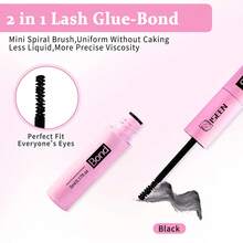 ISEEN Lash Bond and Seal 10ml para grupos de pestañas Pegamento de pestañas no irritante de larga duración súper resistente para bricolaje en casa - Gris Oscuro - Ver 5