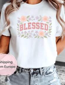 1pcsToday You Are You That Is Truer Than True DTF Transfer, Reading Friends  DTF,  Birt180g-Summer Outfits For Women Shine Cotton Tops Casual Going Out Short Sleeve Tees - 白色 15 - 查看 11