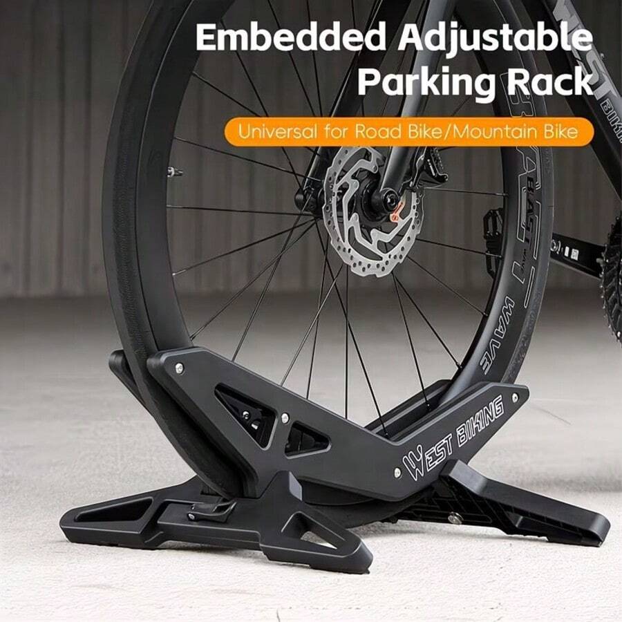 1pc Adjustable Indoor Bicycle Storage Rack, Embedded Adjustable Parking Stand Suitable For Road Bikes And Mountain Bikes, Cycling Accessory