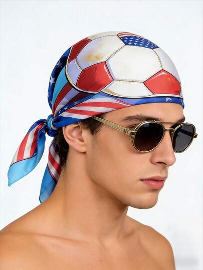 1pc - 2026 World Cup Themed Silk Scarf, Suitable For Men And Women, Size 70*70cm, Made Of Satin Material. This Is A Square Scarf Designed For Fans To Cheer, Boost Morale And Express Emotions. Can Also Be Used As A Hair Accessory.