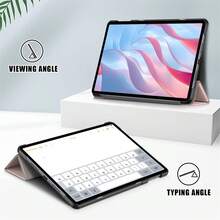 适用于荣耀Pad X7 X9A X8A 8 X8 X8lite Matepad T10 T10S SE11 Pro11 SE10.4 小新Pad 11英寸 Tab K9 One M11 M10 M9 M8 Galaxy Tab S11 A11 A9 A8 A7 S10 S9 S8 S7 S6 Air5 Air4 Pad SE 8.7 Pad 7 的平板电脑保护套，皮革三折支架保护套 - 玫瑰金 - 查看 8