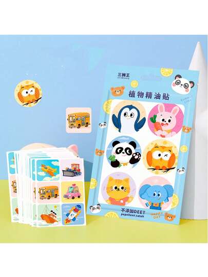 Nhãn dán hoạt hình có mùi thơm, nhãn dán thơm dạng kẹp tiện dụng cho mùa hè, thiết kế nhẹ với họa tiết thời trang, thích hợp cho hoạt động ngoài trời, cắm trại, du lịch, đi làm, người bạn đồng hành hương thơm tươi mát.
