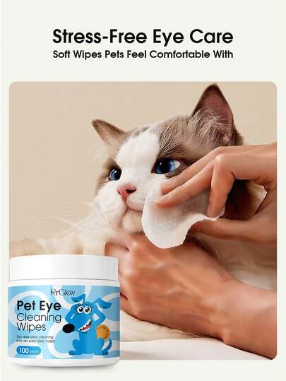 FurGlow Gentle & Soft Pet Eye Cleaning Wipes, Remove Tear Stains And Eye Discharge For Daily Eye Care Of Dogs & Cats