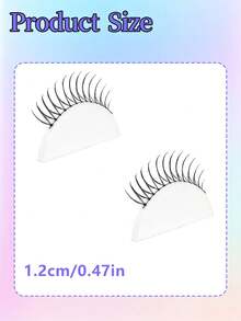 10对自然黑色茎假睫毛，仙女款，手工罗纹毛，U型柔软卡通眼妆 - 查看 9