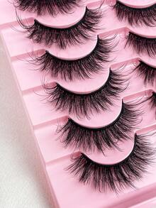 10 Pairs Luxury Thick & False Eyelashes - Dense & Fluffy, Create Dewy Makeup Look, Moisturizing Feel, Reusable - Black - View 4