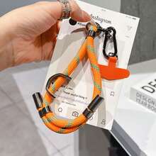 1套女士短款时尚攀岩防摔防滑编织腕带，新款手机挂绳可调节腕带，结实耐用攀岩绳相机钥匙扣腕带 - 彩色 - 查看 7