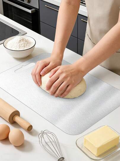 1/3 chiếc thớt thép không gỉ, thớt đa năng dùng để thái thịt, trái cây, rau củ, dụng cụ nhà bếp bền chắc cho gia đình và cắm trại.