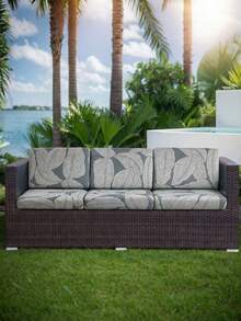 All-Season Elastic Non-Slip Outdoor Sofa Cushion Cover, Outdoor Printed Sofa Cushion Cover, Beach Villa Yard Printed Sofa Cushion Cover, Wear-Resistant And Scratch-Resistant Easy-To-Clean Outdoor Seat Cushion Cover, Patio Rattan Sofa Universal Furniture Protective Cover, Outdoor Sofa Cushion Cover, Outdoor Furniture Protection, Patio L-Shaped Rattan Sofa Protective Cover - Multicolor - View 2