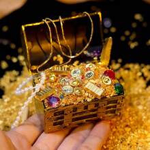 Bộ rương kho báu thu nhỏ cao cấp này bao gồm nhiều loại ngọc trai và đá quý mô phỏng thu nhỏ, một rương kho báu phiêu lưu dưới nước kiểu nhà búp bê có bản đồ, và những đồng tiền vàng mô phỏng chân thực. Đây là món quà hoàn hảo cho những người đam mê mô hình thu nhỏ và là bộ dụng cụ chụp ảnh lính thu nhỏ. - Một cỡ - Xem 5