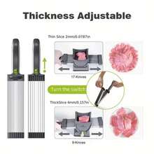 Bộ dụng cụ xay thịt thủ công 17 trong 1, máy thái thịt tươi, độ dày điều chỉnh 2 hoặc 4 mm, dao chặt thịt nhà bếp, máy thái thịt khô phù hợp cho ức gà, thịt bò, thịt lợn. - Nhiều màu - Xem 10