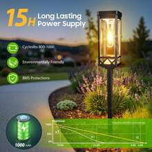 Taller Solar Pathway Lights Outdoor, 2/4/8 Pack Upgraded Brighter Solar Garden Lights Solar Powered, Up To 15 Hours Outdoor Solar Lights For Yard Landscape Lighting Path Walkway Driveway Sidewalk - Ánh sáng ấm áp - Xem 4