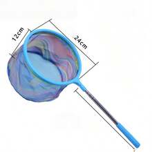 1pc Stainless Steel Telescopic Fishing & Shrimp Net, Butterfly Shaped Collapsible Colorful Net - Multicolor - View 3