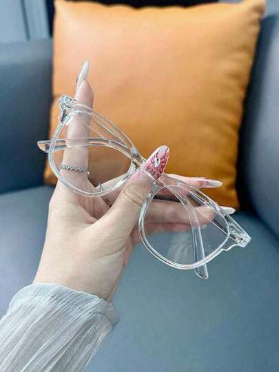 1 Piece Set Of Women's Classic Simple Square Plastic Frame Clear Lens Glasses, Multifunctional Daily Use, With Fashionable Casual Daily Life