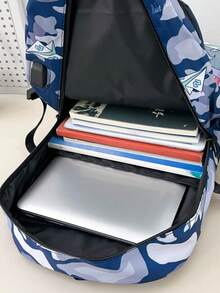 New Classic Fashion Minimalist Elegant Versatile Comfortable Travel Large Capacity Multifunctional Unisex Backpack (Without Pendant) - Blue - View 6