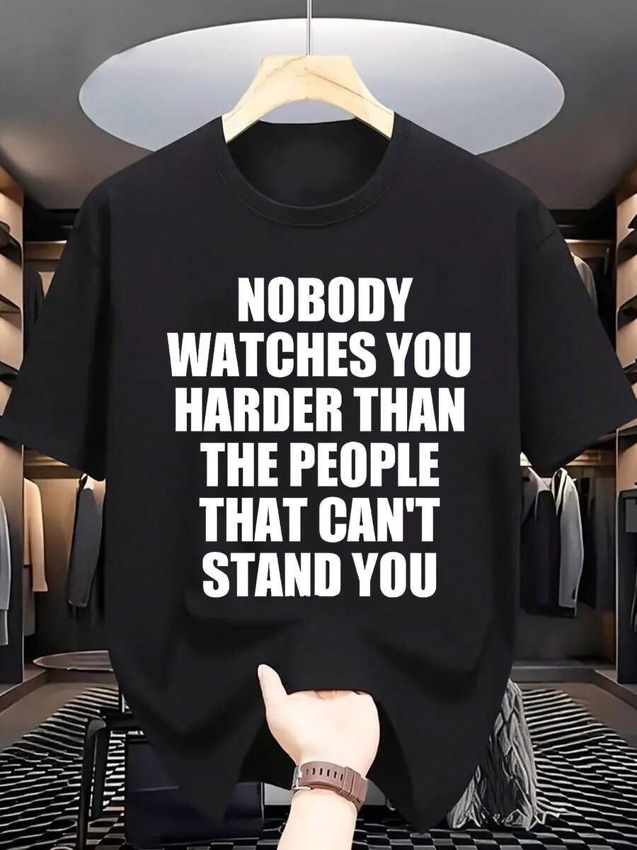 Camiseta Motivacional para Hombre con Lema "Enfréntate a los Bullyos" - Marrón con Estampado Blanco, Cuello Redondo, Manga Corta, Tejido de Punto Ligeramente Elástico, Comodidad para Todas las Temporadas, Corte Regular, Camiseta Casual y para Gimnasio para Hombre - Camiseta para Hombre Mac - Negro - Ver 1