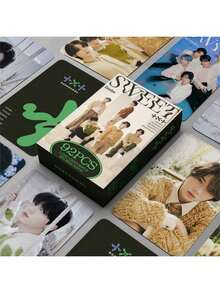 92件装 TXT [SWEET] 粉丝套装（60张卡片 + 32张贴纸），双面LOMO卡片，贺卡，书签，节日礼物，圣诞礼物 - 彩色 - 查看 2