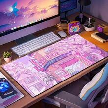 1pc Cute Cat Cafe & Pink Sakura Design - Non-Slip Rubber Base, Diatomite Material, Ultra-Smooth Surface, Suitable For Computer, Laptop, Keyboard, Mouse - Perfect For Anime Fans And Home Office Decor, Anime Desk Mat Mouse Pad Desk Accessories Office Supplies Office Desk Accessories Mousepad Mouse Pad For Desk - Xem 9