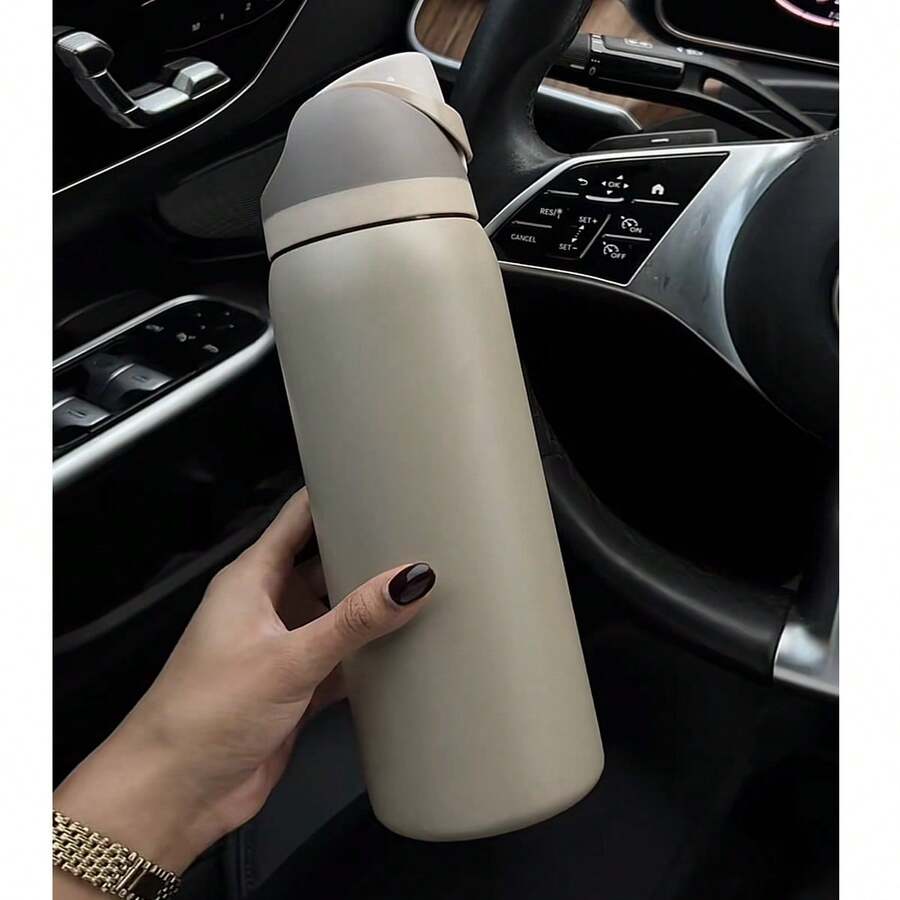 OwaIa(Off Road)Double Drink Outdoor Camping Kettle With Straw, Insulated Large Capacity 32 Oz /945ML Bicycle Water Bottle,  Double Vacuum Insulated Water Bottle, Frozen Drinks, Beautiful Appearance, Exquisite Work, Suitable For Camping, Work, Indoor Use-Keeps Ice For 8–12 Hours. - Nâu nhạt - Xem 1