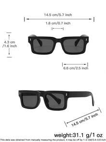 2 buc ochelari pătrați la modă pentru bărbați, ramă clasică de culoare solidă, lentile colorate moi, ușori, potrivire perfectă, ținută de călătorie zilnică, cu cutie pentru ochelari - Multicolor - Vizualizare 8