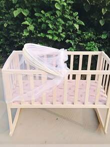 可折叠婴儿床蚊帐，防蚊虫叮咬，防止宝宝攀爬，透气性好——让宝宝安睡，父母放心 | 优质婴儿床蚊帐增强防护——经久耐用，易于安装 / 适用于 90x50 婴儿床 - 彩色 - 查看 2