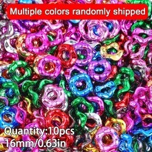 10pcs Acrylic UV Coated Colorful Beads, Hexagon Fidget Toys, Macaron Color Wavy Flower Shape, DIY Jewelry Accessories - Waves - View 10