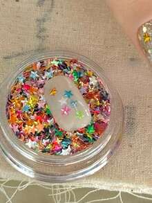 1 Box Colorful 3D Star Shaped Nail Sequins, Nail Art Decorations, Nail Glitter, Nail Accessories, Components Nails - Multicolor - View 4
