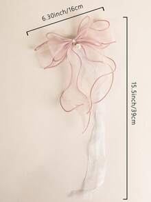 1 Set (1 Set = 2 Pcs) Lace Bow Curtain Tie Backs, 3D Organza Bows, Infused With French Elegance And Charm, Bringing A French Ambiance To The Space - Multicolor - View 5