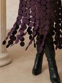 Playroots Laser Cut Multi Circle Double Layered Skirt - Violet Purple - View 2