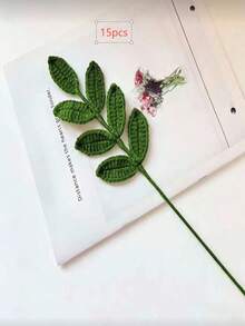 1 pièce Décoration de feuille au crochet faite main, convient pour la Saint-Valentin et la décoration de la maison au printemps/été, conception créative de branche de plante artificielle, cadeau pour la Saint-Valentin/anniversaire/remise des diplômes - feuilles tressées - Voir 9