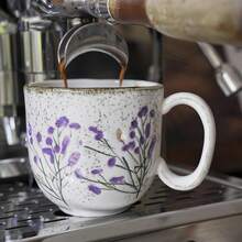 French Retro Grape Vine Embossed Ceramic Cup And Saucer Set, Shallow Embossed Craftsmanship, Unique Pattern Design, Coffee Cup And Saucer, Afternoon Tea Cup And Saucer, Beverage Cup, Latte Cup, Snack Plate, Suitable For Daily Use, Home, Restaurant, Cafe, Suitable As A Gift - Multicolor - View 9