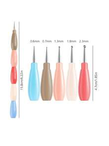 Bolígrafo de puntillismo para arte de uñas - Estilo de bloques de construcción, compacto y portátil, herramienta de puntillismo para arte de uñas con lunares, colocación de rhinestones, pintura de uñas, accesorios de salón profesional y suministros de uñas DIY - Multicolor - Ver 4