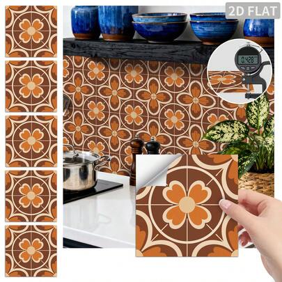 Bộ 24 miếng giấy dán tường họa tiết hoa tròn hiện đại, kích thước 3.94/5.91/7.87 inch, chống thấm nước và chống dầu, dùng để trang trí nhà cửa, ốp tường bếp và cải tạo tường.