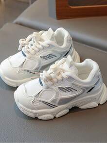 1 đôi giày thể thao thường ngày cho trẻ em, nhẹ, thoáng khí, chống trơn trượt, kiểu dáng đế dày thời trang. - Màu be - Xem 13