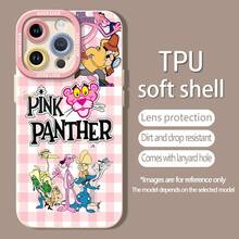 Personajes de dibujos animados de la Pantera Rosa con temática rosa.funda de teléfono Fundas compatibles con ,Apple,VIVO,OPPO,,, y Honor.Fabricadas en silicona TPU,ofrecen protección contra golpes y caídas. - Blanco - Ver 5
