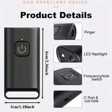 Upgraded Dual-Probe Mini Dog Repeller, Ultrasonic Dog Repeller And Bark Stopper, Intelligent Automatic Sensing Technology, Indoor/Outdoor Pet Protection Equipment, Dog Training Equipment, Friendly To Both Humans And Pets. - Mini Black - View 3