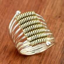 1pc Fashionable Dual-Tone Multi-Layer Wide Ring, Suitable For Daily Wear And Vacation, An Ideal Valentine's Day Gift For Her - Two-color - View 1