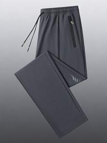 男士夏季休闲户外运动裤，采用透气弹力面料，闪电印花，可调节抽绳腰带，安全拉链口袋，适合日常穿着、通勤、运动、户外活动。 - 灰色 - 查看 2