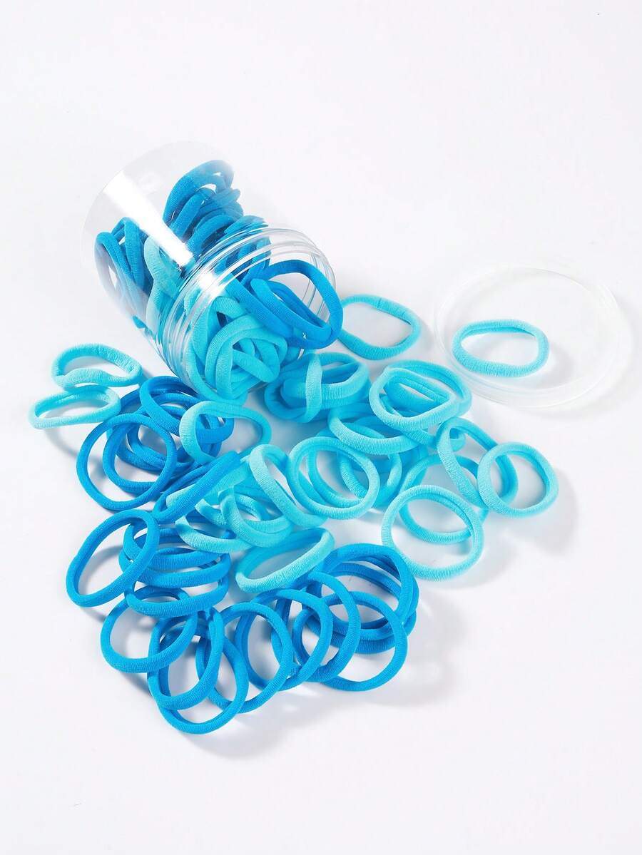 50 peças de elásticos de cabelo de nylon sem costura azul oceano em frasco de grande capacidade, azul royal e azul celeste, alta elasticidade, não danificam o cabelo, finos, elásticos macios para rabo de cavalo para mulheres, adolescentes e adultos, adequados para tranças, cabelo encaracolado ou liso, acessórios de cabelo de alta resistência para fitness, desporto, ioga, corrida, natação, elásticos antiderrapantes, presente ideal para o Dia da Mãe, aniversário, festa de praia de verão