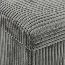 Taburete Organizador de Pana de 38x38x38 cm Tela Suave para Sala de Estar Decoración de Interiores Moderna Plegable Organizador Textura Relieve Multiusos. - Gris Claro - Ver 3